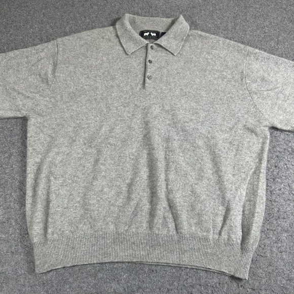 Woods & Gray Women's 100% Cashmere Short Sleeve Polo Sweater Light Gray XL - Picture 6 of 7